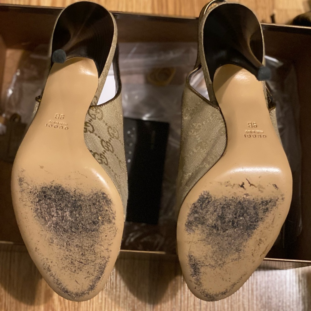 Gucci high heels shoes gold leather. Sold - Picture 5 of 6
